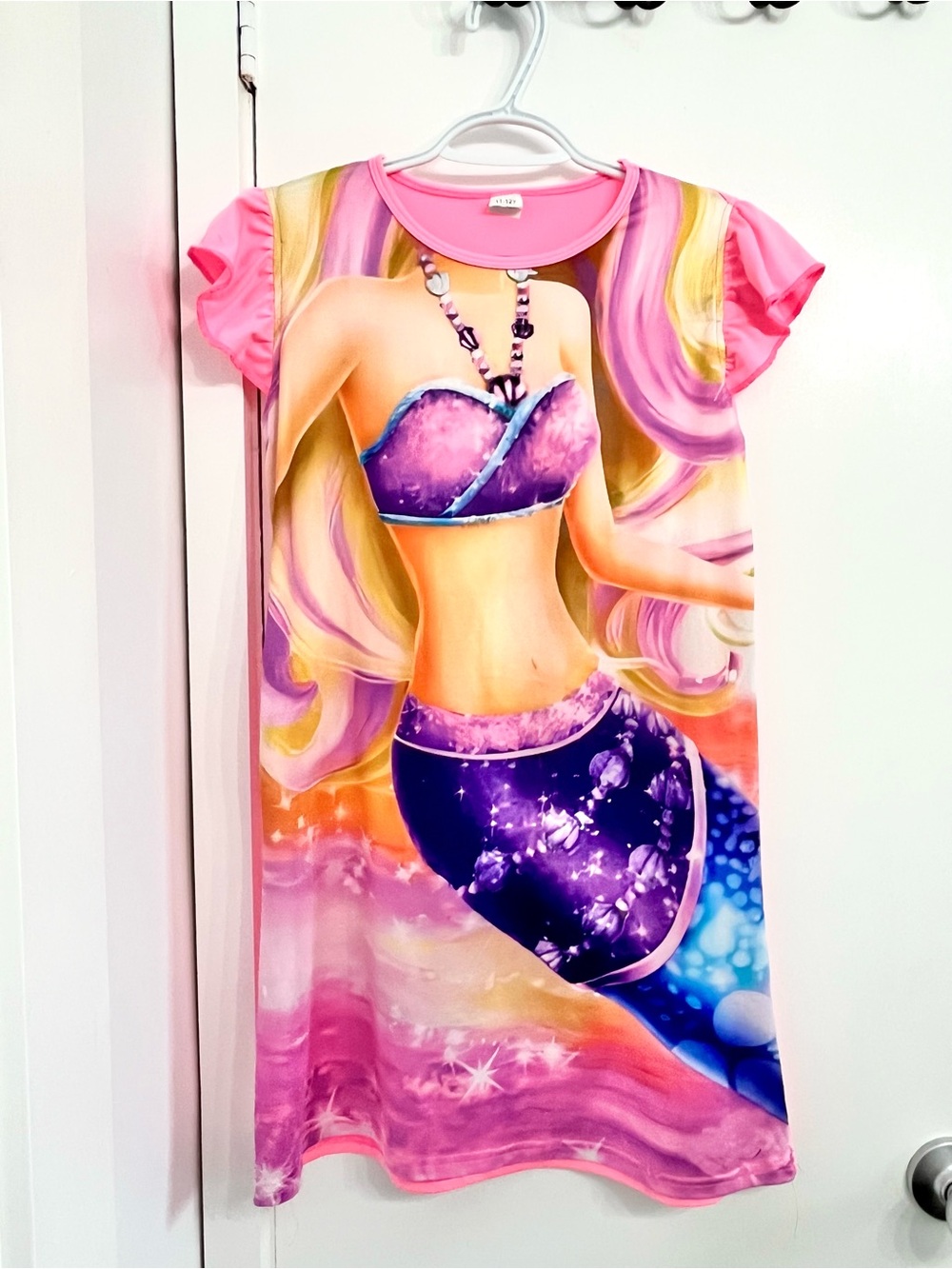 Princess Nightgown Girls Size 11-12Y Fantasy Character Flutter Sleeve Sleep